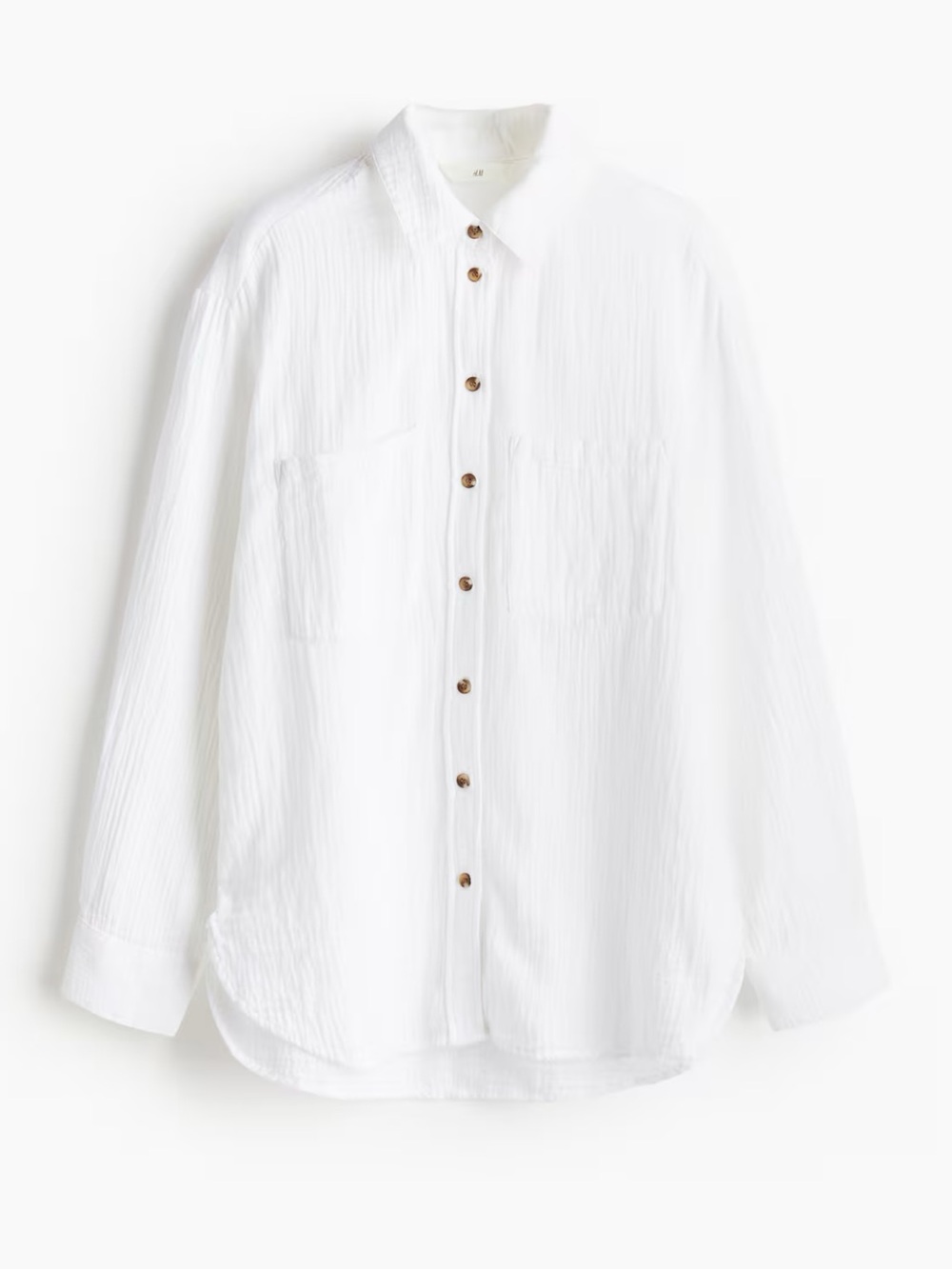 NWOT H&M White Guaze Button-Down Shirt